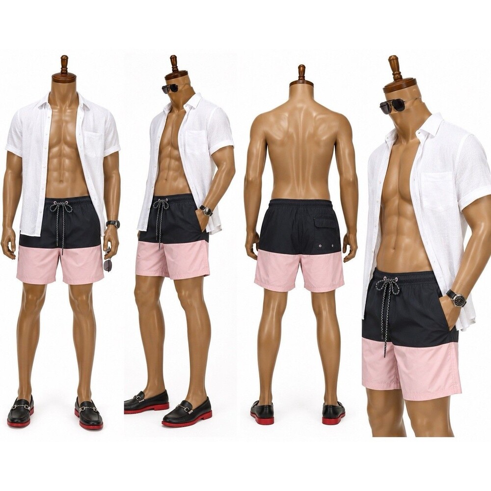 George E-Board Swim Shorts Men Multicolor Trunk Inseam 2XL Pink Black